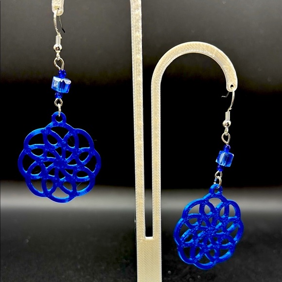 Handmade Blue Earrings - Picture 6 of 6